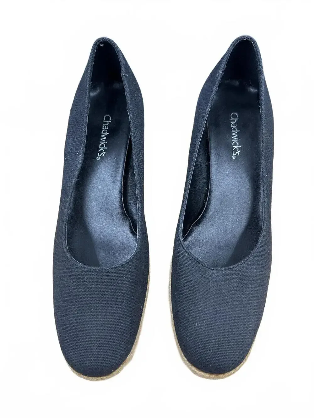 Chadwicks Black Espadrille Wedge‎ Pumps